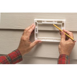 Arlington DBHR131W-1 Low Profile IN BOX Electrical Box with Weatherproof Cover for Retrofit Siding Construction, 1/4-Inch or 5/16-Inch Lap, Horizontal, White