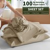 AiAngu 100% Egyptian Cotton Sheet Set 4 Piece, Luxury 1000