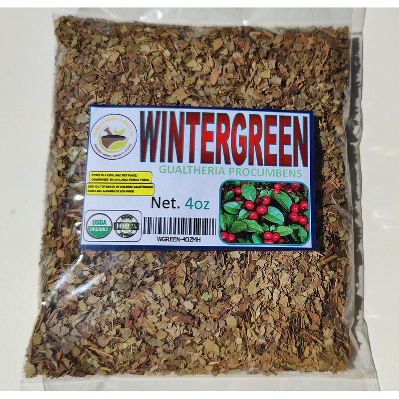 Mexcian Herbs & Roots 4oz Wintergreen leaf/leaves c/s - axocopaque