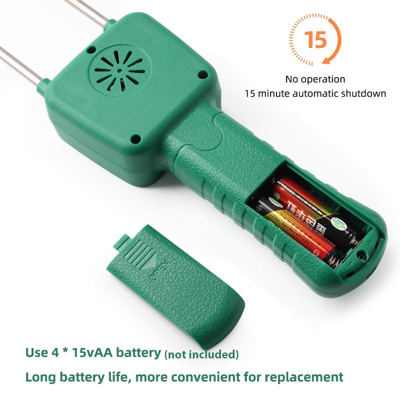 Portable Hay Moisture Meter, LCD Digital Tool Moisture Meter, Wheat