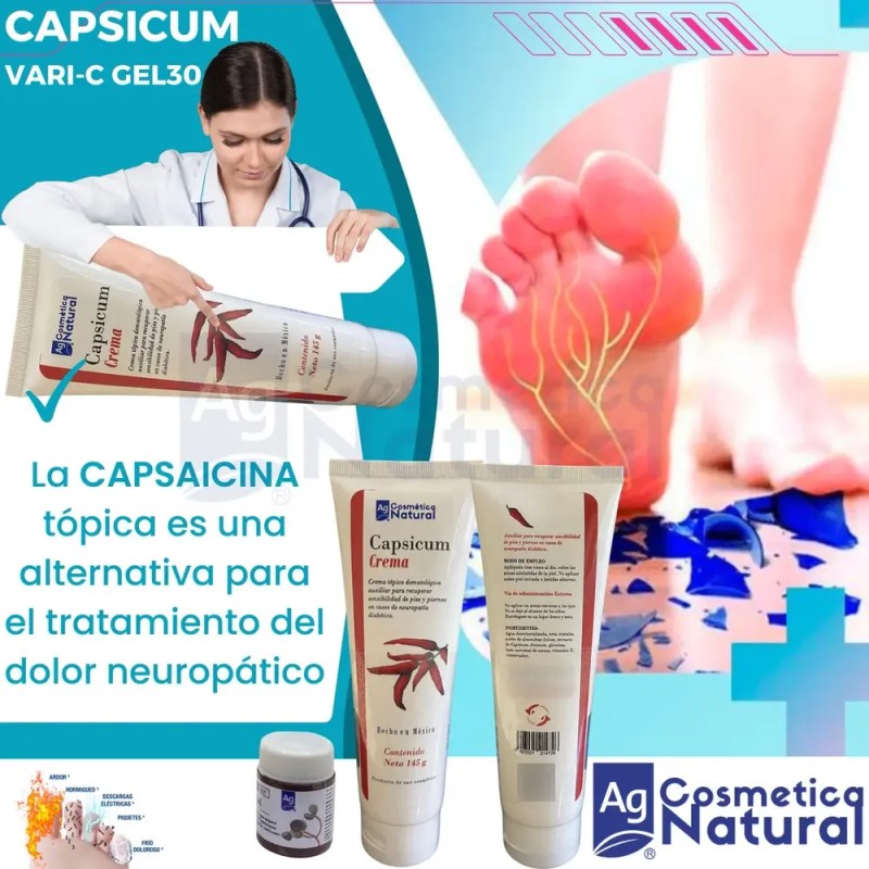 Pack Crema con Capsaicina para Neuropatía Diabética y Varic-Gel