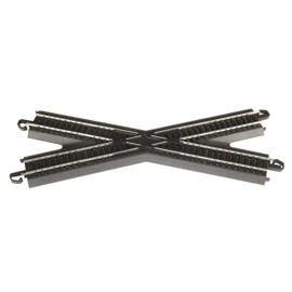 Bachmann Trains - Snap-Fit E-Z TRACK 30 DEGREE CROSSING (1/card - STEEL ALLOY Rail With Black Roadbed - HO Scale Medium