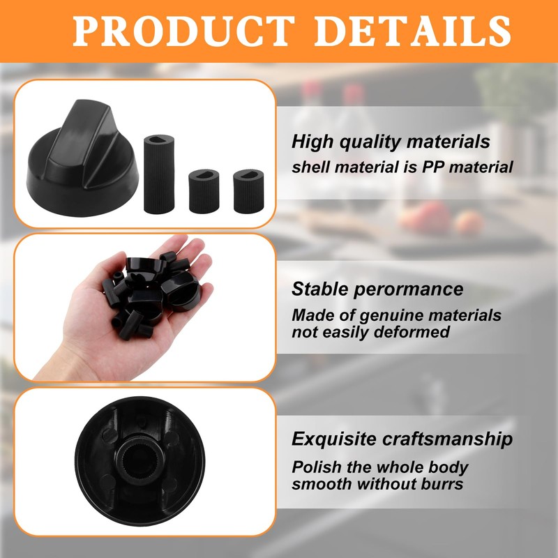 Oupdate 4 Pcs Cooker Knobs Replacement Oven Knobs Universal for