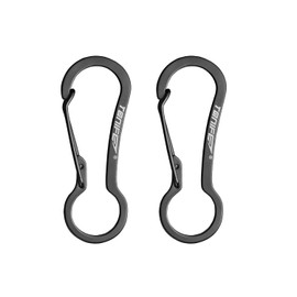 TONIFE Carabiner, Carabiner Hook Made of High-Quality Stainless Steel for Carabiner Hook Key Chain, Snap Buckle Spring Backpack Clasps (MT2802 Black Titanium x 2)