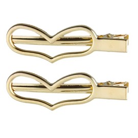MAHAVIMOKSA 20pcs KC Gold Alligator Hair Clips Metal Barrettes Hair Clips for Women and Girls DIY Craft (70x23mm Heart)