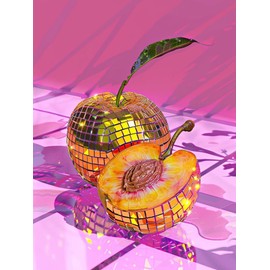 RYMILIE Yellow Peach Diamond Painting Kits for Adults - 5D Diamond Art Kits for Beginner,Disco Ball DIY Full Drill Diamond Dots Crystal Craft Kits for Home Wall Decor Gifts 12x16in