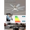 JSAITEE 52 inch Ceiling Fan with Light, 6 Speeds Reversible