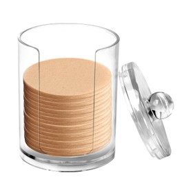 Wiojtry Espresso Paper Filter Holder Storage Container Coffee Filter Holder Portable Coffee Filter with Lid Suitable for （50mm - 60mm） Round Disposable Paper Filters