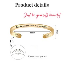 Innersoulful Taylor Quotes Merch Bracelet, Inspired Fans Bracelet with 'Just Be Yourself' Engraving, Music Lover Gift Stuff Accessories Jewelry for Women (Gold)