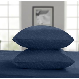 Threadmill King Size Pillow Cases Set of 2 | Certified 100% Egyptian Cotton Jacquard Sateen Weave | Soft & Cooling Pillow Covers | Hotel Quality Pillow Protectors | Folkstone Blue Pillow Cases