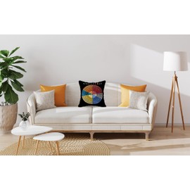 Wheel of Emotions Feelings Throw Pillow Covers 18x18 inch The Wheel of feels Pillowcases Decor for Bed Couch Sofa Therapy Office Living Room Cushion Covers Counselor Physical Therapist Gifts（black）