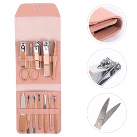 Healvian Portable Manicure Kit Nail Care Tools Set Rose Gold Includes Nail Clippers Files and Beauty Tools for Home Grooming for Men and Women