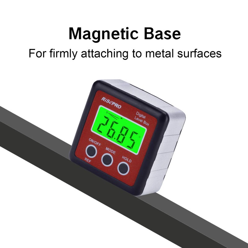 RISEPRO Digital Level Box Angle Gauge Protractor Inclinometer Bevel Box