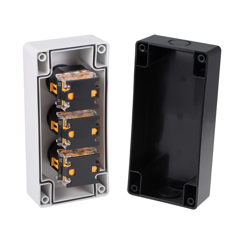 uxcell Push Button Switch Box Momentary NO NC Red Green