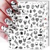 IDDFEVE Snake Nail Art Stickers - Gothic Black Skull Self-Adhesive