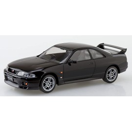 Aoshima Bunka Kyozai 1/32 The Snap Kit Series Nissan R33 Skyline GT-R, Black, Color-Coded Plastic Model 15-B