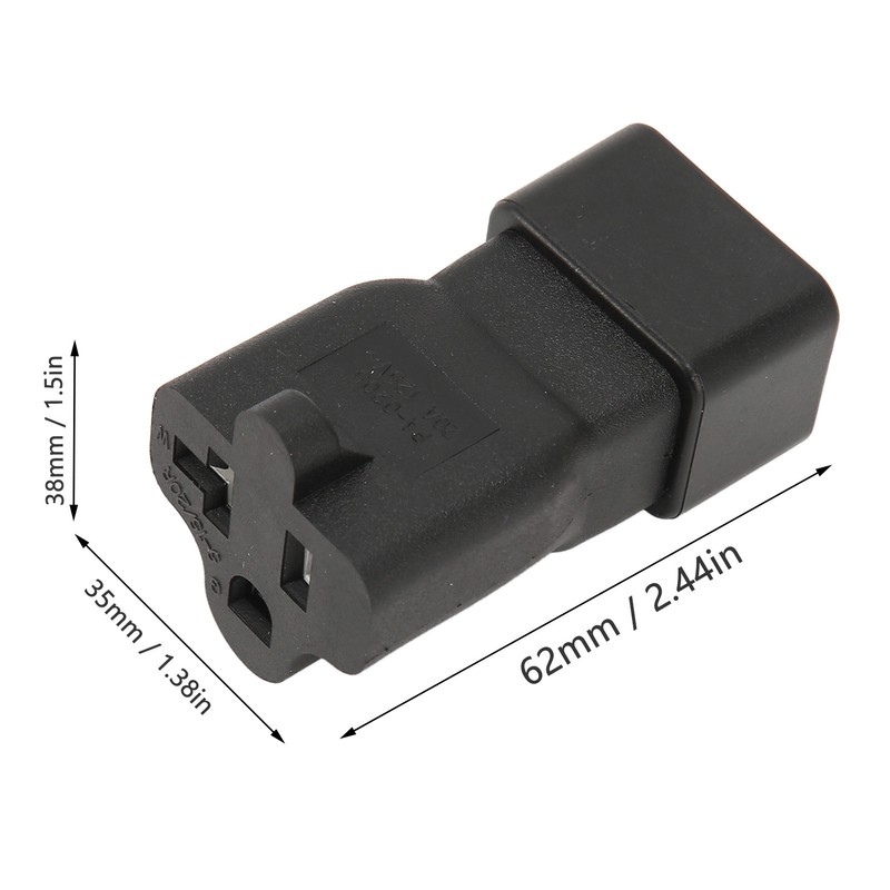 IEC320 C20 to Nema 5‑15 20R Power Adapter 20A C20