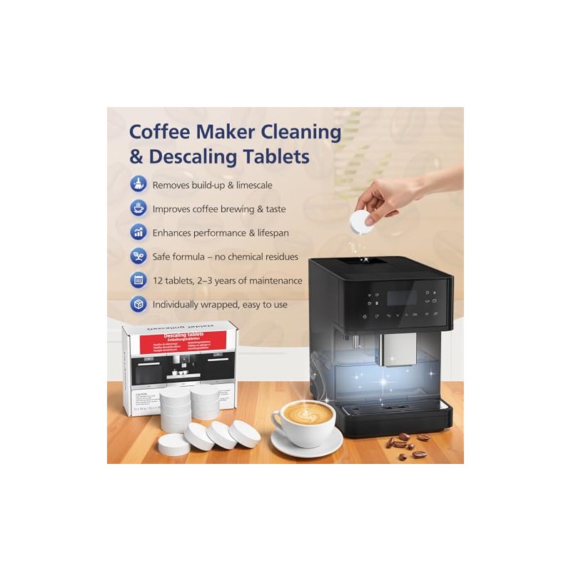 12 Coffee Machine Descaling Tablets for Miele and More