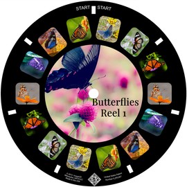 MayKo Butterfly Reels for Viewfinder. Compatible with Viewmaster Classic Viewers. Set of 3 (Reels Only)
