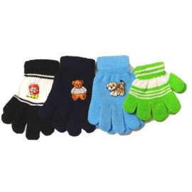 Four Pairs Stretch Sona Magic Gloves for Ages 1-3 Years