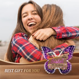 Gleevara Sister Gifts, Sister Christmas Gifts - Butterfly-Shaped Acrylic Decor - Christmas Gifts for Sister from Sisters Brothers on Her Birthday Mothers Day Valentines Wedding