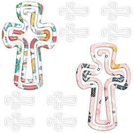 10 Pack Acrylic Sublimation Paper Clips, Clear 4" x 2.5" Jumbo Blank Heat Transfer Clips for DIY Home Gift Crafts Supplies for Design Office, Classroom Supplies (Cross)