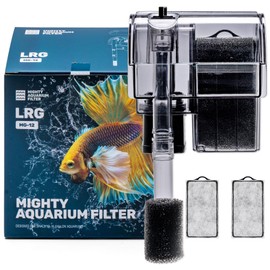 Mighty Aquarium Hang On Back Filter - Aquarium HOB Filter - Adjustable Fish Tank Filter - Aquarium Filters - Nano Aquarium Filter - Fish Aquarium Filter - Hang On Back Aquarium Filter (10-16 Gallons)