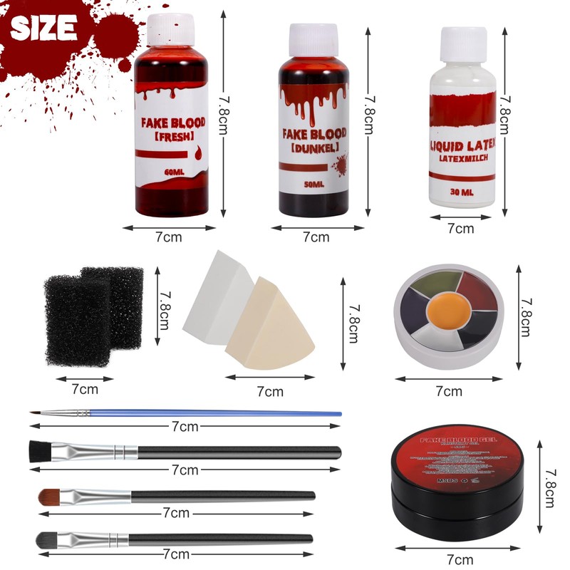 ZQEJEFD Halloween Artificial Blood Set with 60 ml Artificial Blood