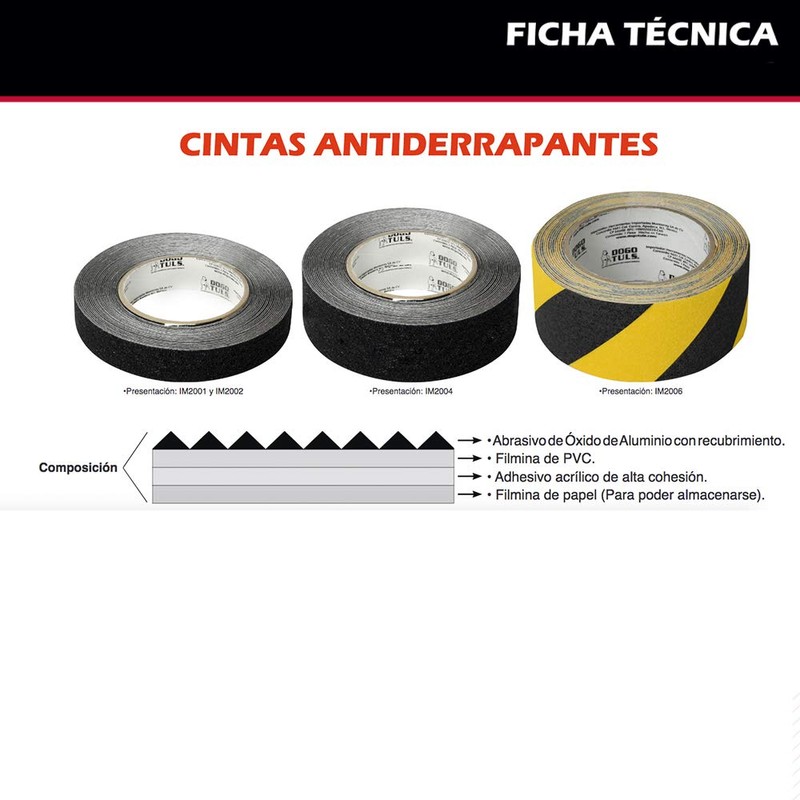 Dogotuls IM2001 Cinta Antiderrapante 1"X 15' Negra 1" x 15'