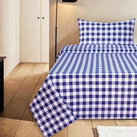 Briarwood Home Printed Flannel Sheet Set, 100% Organic Cotton, Six-Fold Brushed, Super Soft, Warm, Deep Pocket Bedding with NanoTech Infuse for Enhanced Lasting Strength (Buffalo Navy Blue, King)