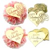 AiQi Bakes 24pcs Rose Carving Gold Mirror Acrylic Heart Shape