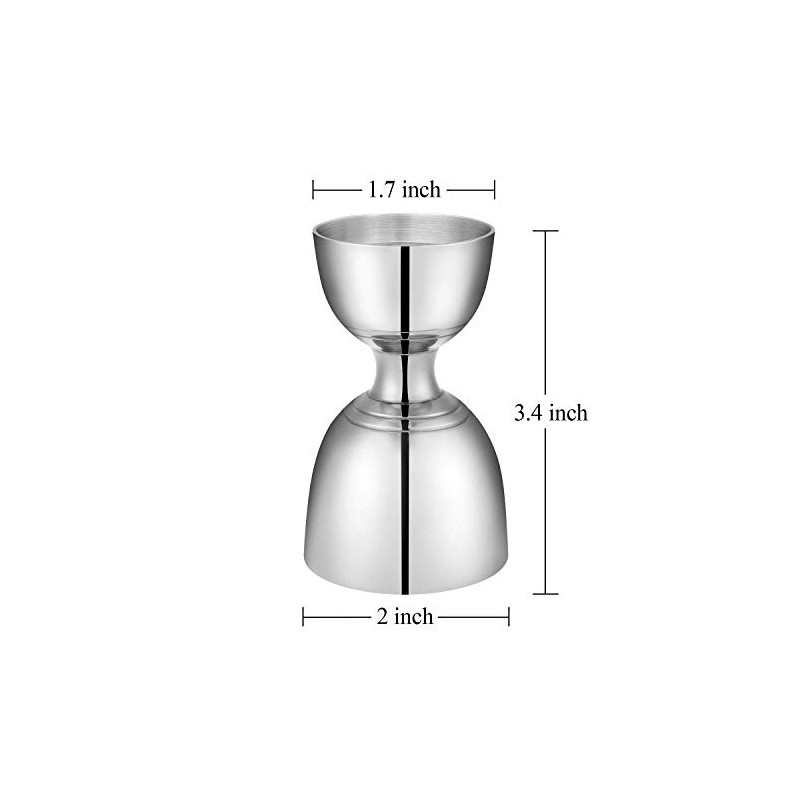Stainless Steel Jigger shot glass Double Sided Peg Measure (60ml