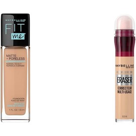 Maybelline Fit Me Matte Sun Beige 310 + Instant Age Rewind Corrector Light – Base y Corrector 6 g