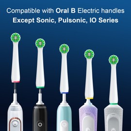 4 Count Cross Clean Replacement Heads Compatible with Oral B for Deep Clean, Brush Heads Compatible with Oral B Braun Pro 1000/500/Genius x Electric Toothbrush Heads (White)