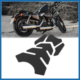 A ABSOPRO Motorcycle Fuel Tank Protector 3D PVC Rubber Pad Black Item Replacement