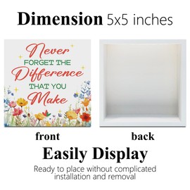 Motivational Gifts Wooden Box Sign, Thank You Gifts for Women Goodbye Retirement Promotion Gifts Living Room Kitchen Office Home Decorations Cubicle Shelf Table Desk Decor Wooden Block Plaques Signs