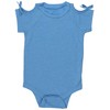 ToBeInStyle Cotton Blend Cold Shoulder Short Sleeve Onesie - Azure
