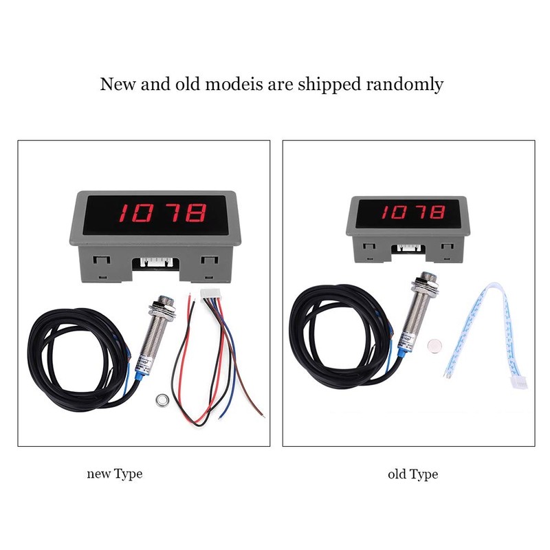 Digital Tachometer, 4 Digital LED Speed Meter, 10-9999RPM Measuring Range,