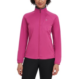Little Donkey Andy Women’s Lightweight Softshell Jacket for Running Cycling, Water Repellent Windbreaker with Zipper Pockets Rose M