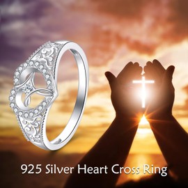 POPLYKE Silver Spinner Rings 925 Sterling Silver Leaf Spinner Ring Fidget Ring Sterling Silver for Women, Sterling Silver, Cubic Zirconia