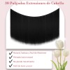 Extensiones Cabello Natural Fibra Cortina Negro 30 PLG 210g