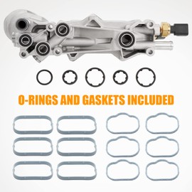 926-959 Upgraded Aluminum Engine Oil Filter Housing Kit with Oil Cooler Sensors and Gaskets Compatible with 2011-2016 Chrysler 200 300, Dodge Charger Challenger Journey, Wrangler, Ram ProMaster 3.6L