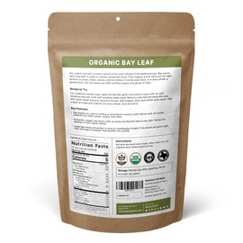 SPICY ORGANIC Bay Leaf ((Indian Tej Patta)) - 100% Pure USDA Organic - Non-GMO, Gluten-Free - Comes in a Resealable Pack - Non-Irradiated Naturally Dried Whole Leaves- 57 Servings Per Container, 4 Oz (113 grams)