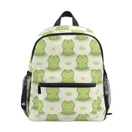 ALAZA Boys Girls Children's Backpack with Chest Strap, Kids Little Backpacks Toddler Rucksack Cute Frog Small Schoolbag Bookbag