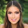 Inateannal Boho Pearl Head Chain Headpiece Jewelry Pearl Beaded Bridal