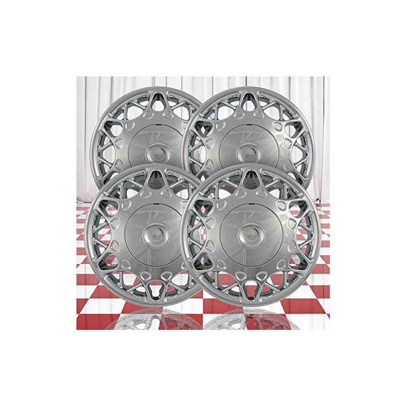 Brighter Design Set of 4 15" Screw-on Chrome Hubcaps for