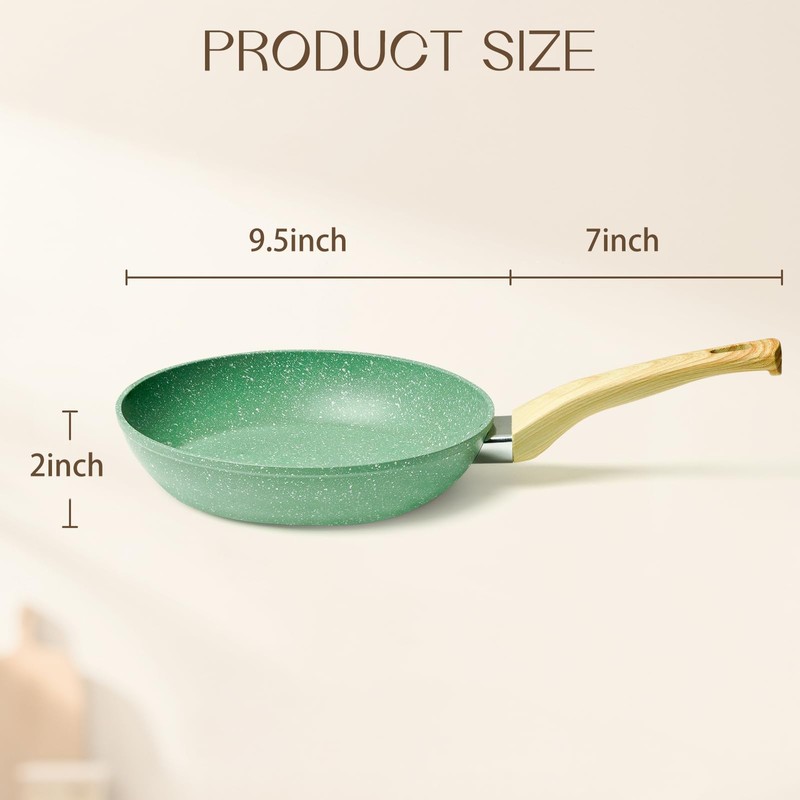 Innerwell Nonstick 9.5 Inch Skillet, Aluminum, Non-Toxic, PTFE & PFOA
