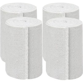 Comfort Elastic Bandage Wrap (3" 4 Pack) – Single Hook & Loop Closure – NexSkin Premium Cotton, Latex-Free Compression Wrap – Soft, Hypoallergenic & Reusable Support for Waist, Legs, Elbow & Knee