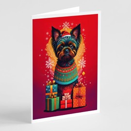 Caroline's Treasures DAC3018GCA7P Affenpinscher Holiday Christmas Greeting Cards Pack of 8 Blank Cards with Envelopes Whimsical A7 Size 5x7 Blank Note Cards