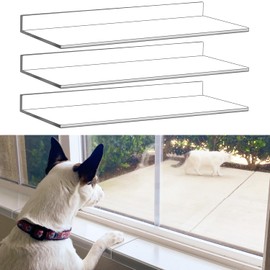 3 Pcs Window Sill Protector, Pet Window Guard,Transparent, Window Sill Cover, Protection from Dog and Cat Scratching Chewing Slobbering, Heavy Duty Scratch Shield